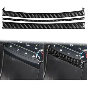 Real Carbon Fiber Center Control Multimedia Screen Surround Decoration Frame Sticker Cover Interior Trim Decal Compatible with Toyota Camry 2015 2016 2017 Accessories Black - B, TC4689