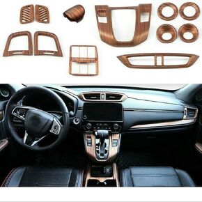 12Pcs Car Peach Wood Grain Interior Kits Decoration Cover Trim for Honda CRV CR-V 2017 2018 2019 2020 2021 2022