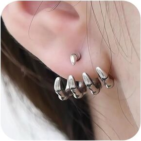 Halloween Skull Earrings Skeleton Earrings for Women Hand Ear Jacket Earrings Gothic Spooky Silver Skeleton Finger Hand Stud Earrings Retro Punk Skeleton Front Back Earrings