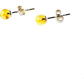 Genuine Baltic Amber Stud Earrings with Sterling Silver, Hand Made from Genuine Baltic Amber