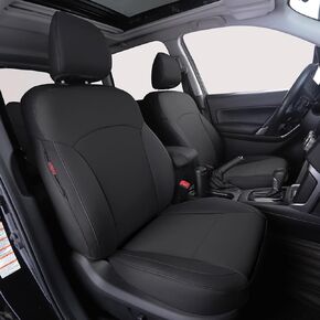 HKZ Custom Fit Crosstrek Car Seat Cover 2-Row Full Set for Subaru Crosstrek 2018 2019 2020 2021 2022 2023 - Leather Full Coverage (Black)