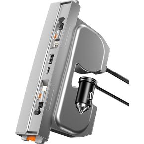 Fasgear 2024 Tesla Model 3 Highland USB Hub Docking Station 4-Ports Center Console Model 3 2024 Interior Accessories, Retractable 80cm Light-ning and Type C Fast Charging Cable for iPhone 16/15/13