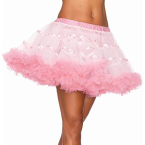Leg Avenue Women's Layered Striped Petticoat, White/L.Pi, O/S