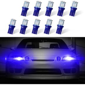 10PCS Car Interior LED Light Bulb, T10 5050 5SMD LED Car Bulb Kit, Super Bright Automotive Led Replacement Bulbs for Car Interior Dome Map Door Light License Plate Light DC 12V (Red)