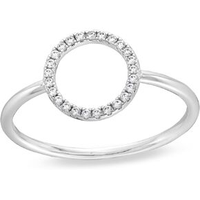 Rocksbox Pave Ring - Silver Women's Rings - High-Polish Silver Plating with Crystal Pave - Premium Quality Jewelry