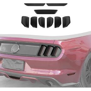 TailLight & Rear Fog Light & Wheel Eyebrow Light Lamp Cover Kit Fit for 2015-2017 Ford Mustang (Smoked Black)