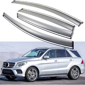 Sun/Rain Guards Wind Deflector Window Visor Vent Shade Compatible with 2016-2019 Mercedes-Benz GLE-Class GLE 350, GLE 400, GLE 43, GLE 63, Sun Visor Shield, Tape-On 4 pcs