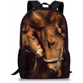 Dellukee Kids Backpack For Girls Boys Horses Print Lightweight Durable School Daypack Book Bags
