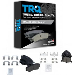 TRQ Front & Rear Brake Pads Ceramic Compatible with 2003-2008 Hyundai Tiburon