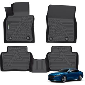 ANBINGO-Floor Mats for Mazda 3 2025-2019 TPE All Weather Mazda 3 Car Mats Waterproof Non-Slip 1st & 2nd Row Mazda 3 Floor Mats,Mazda 3 Floor Lliner,Mazda 3 Accessories-Black