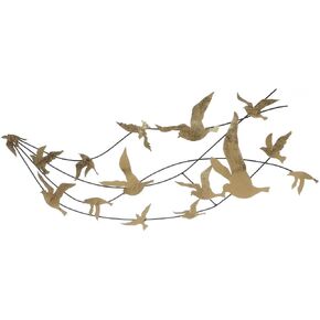 SAFAVIEH Home Collection Amarali Black Metal/Gold Decorative Birds Wall Decor