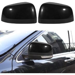 Black Top Half Mirror Exterior Upper Cover Trim Exterior Accessories For Jeep Grand Cherokee 2011-2022 & Dodge Durango 2011-2024 （Pack Of 2）