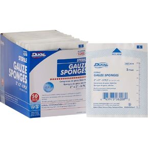 Dukal 6208 Premium White 8 Ply 2" x 2" Sterile Gauze Sponges (DKL6208) Category: Bandages and Dressings