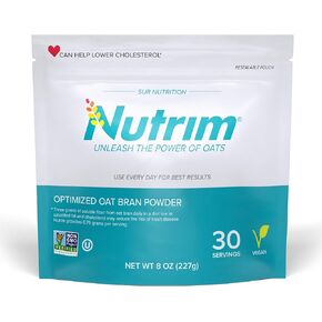 Oat Bran Powder with 750mg Beta Glucan per Serving - Easy-Mix Soluble Fiber for Cholesterol Management & Immune Support - Heart Healthy, Non-GMO & Vegan Oatmeal Powder