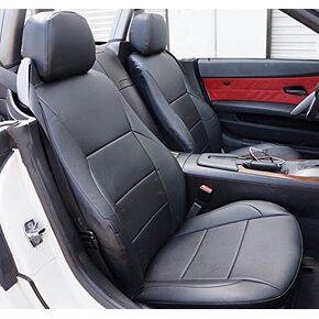 Iggee Black Artificial Leather Custom Made Original fit Front seat Covers Designed for 2003~2008 BMW Z4 (Not M Series)