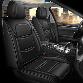 YORKNEIC Leather Car Seat Covers Fit for Toyota Camry 2002-2023 2024 2025 Seat Covers Full Set for Camry Automotive Seat Cushion with Airbag Compatible(5 Seats,Black)