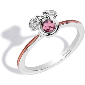 Jewelili Disney Jewels خاتم من الأحجار الكريمة والألماس المميز ميني المينا، من الفضة الاسترليني in Kuwait
