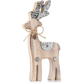 Zilo Novelties Reindeer Decor | Farmhouse Holiday Display Set for Mantle, Centerpiece or Table (Large)