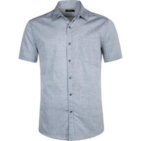 Men's Regular Fit Short Sleeve Dress Shirt Button Down Casual Unique Print Shirts for Men
