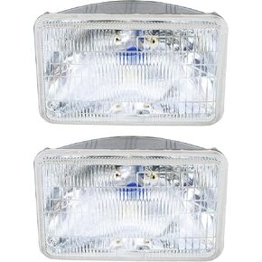 TOJIO A Pair of H4656 Super Vision Crystal Headlight, Halogen Sealed Beam Headlight, (5“square,165mm), Replaces# H4656 (a pair)
