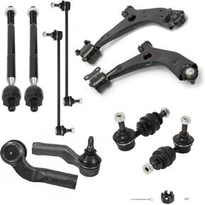 MOTORMAN 10pcs (1) K620040+(1) K620041+(2) K80235+(2) K80867+(1) ES800025+(1) ES800026+(2) EV800024 Front Lower Control Arm w/Ball Joint Front&Rear Sway Bar,Front Inner&Outer Tie Rod