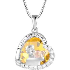 Father Daughter Necklace Dad Birthday Gifts from Daughter 925 Sterling Silver Love Heart Birthstone Necklace I Love You Forever Gifts for Sister from Brother Necklace Jewelry Anniversary to My Daughter for Mother's Day in Kuwait