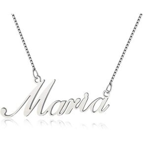 925 Sterling Sliver Custom Name Necklace Personalized Initial Necklaces Pendant Jewelry Gift for Her (Maria)