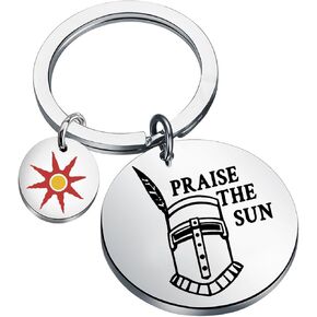 MAOFAED Video Game Inspired Gift Praise The Sun Keychain Game Dad Gift Video Game Player Gift Gaming gift