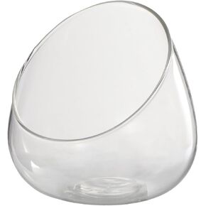 HOMSFOU Slant Cut Bowl Glass Vase Globe Terrarium Flower Plant Pot Succulent Planter Container Candy Cookie Jar Microlandschaft House Fish Bowl for Wedding Event