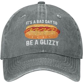 POLIFARMER Hot Dogs Lover Hat It’s A Bad Day to Be A Glizzy Hat for Women Dad Hat with Design Hat Gray