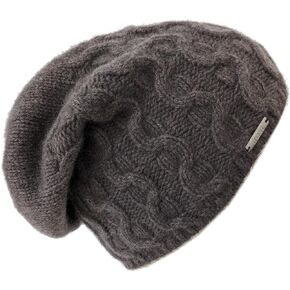 Frost Hats Cashmere Slouchy Winter Hat for Women Soft Warm Cable Knit Beanie Ladies Wool Cap