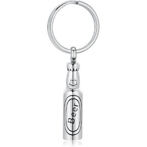 Beer Bottle Urn Necklace for Ashes Bar Cremation Jewelry for Women Men Stainless Steel Memorial Necklaces Ash Pendant for Human Pets Keepsake Jewelry for Loved Ones with Fill Tool