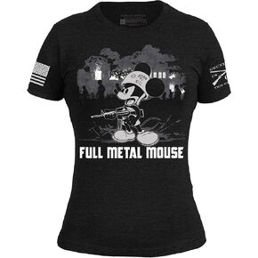 تي شيرت نسائي بقصة ضيقة من Grunt Style Full Metal Mouse