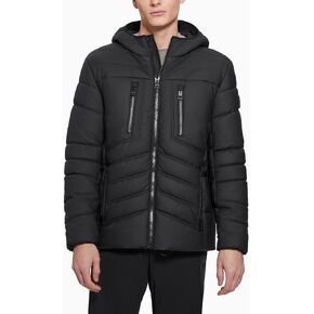 GUESS Men's Leo Tech Quilted Hooded Jacket in Saudi Arabia