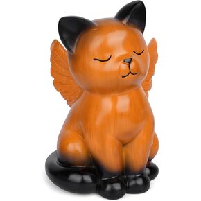 Black Cat Urn, Pet Urn for Cat Ashes, Sleeping Angel Black Cat Memorial Figurine, Cremation Cat Urns Funeral Cat Urn, Cat Statue for Cat Lover