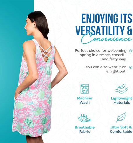 Banana Boat Sleeveless Swing Dress Printed UPF 50+ in Saudi Arabia