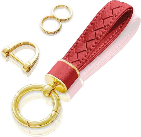 Leather Car Keychain, Handmade Woven Keychains for Women and Men, Universal Key Fob Holder in Kuwait