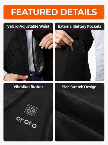ORORO Adjustable Heated Vest Liner for Men Women, Lightweight Electric Heated Liner Vest with Battery in Kuwait