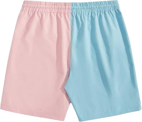 OYOANGLE Men's Colorblock Drawstring Elastic Waist Workout Gym Sport Athletic Shorts in Saudi Arabia