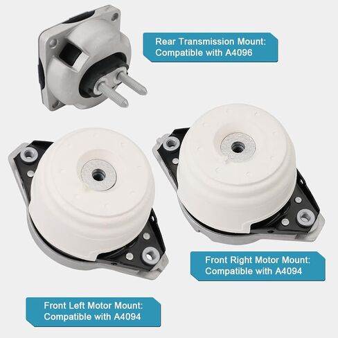 JDMON 3Pcs Engine Motor Transmission Mount Kit Replacement for Mercedes-Benz GLS450, ML350, ML400, V6 3.0L Compatible with A4094 / 9940 / 1662405917 / A4096 / 9666 / 1662401118 in Kuwait