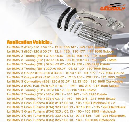 11317504468 مجموعة سلسلة توقيت المحرك يصلح ل 550i 645ci 650ci 735i 740i 745i 750i X5 4.8L أجزاء محرك ما بعد البيع in Kuwait