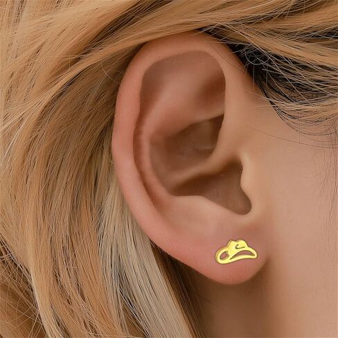 Dreuyet 4 Pairs Western Boots and Hat Stud Earrings for Women Tiny Asymmetric Cowboy Cowgirl Boot Hat Earrings Stainless Steel Minimalist High Polished Western Jewelry in Saudi Arabia