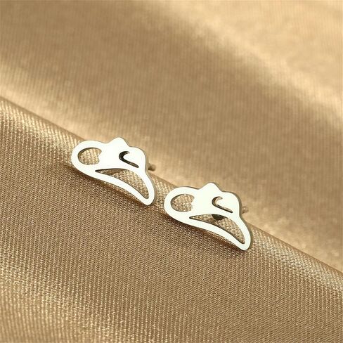 Dreuyet 4 Pairs Western Boots and Hat Stud Earrings for Women Tiny Asymmetric Cowboy Cowgirl Boot Hat Earrings Stainless Steel Minimalist High Polished Western Jewelry in Saudi Arabia