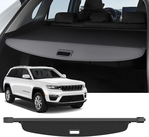 Cargo Cover Compatible with Jeep Grand Cherokee 2022-2025 (2 Row; WL) Accessories Carbon Fiber Texture Retractable Trunk Cover Security Shield Luggage Privacy (Carbon Fiber Texture) in Saudi Arabia