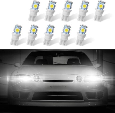 10PCS Car Interior LED Light Bulb, T10 5050 5SMD LED Car Bulb Kit, Super Bright Automotive Led Replacement Bulbs for Car Interior Dome Map Door Light License Plate Light DC 12V (Red) in Saudi Arabia