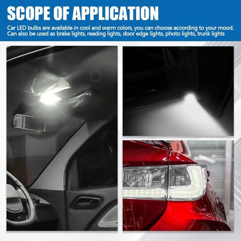10PCS Car Interior LED Light Bulb, T10 5050 5SMD LED Car Bulb Kit, Super Bright Automotive Led Replacement Bulbs for Car Interior Dome Map Door Light License Plate Light DC 12V (Red) in Saudi Arabia