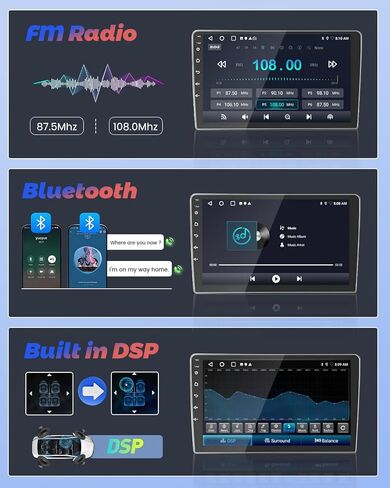 Hikity Android Car Stereo for Toyota Matrix 2009-2014 Radio 2+64GB 9 بوصة تعمل باللمس راديو السيارة اللاسلكي Carplay Android Auto Support GPS Navigation WiFi Bluetooth FM EQ كاميرا احتياطية in Kuwait