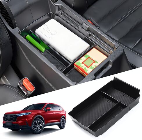 Center Console Organizer Compatible with Honda CRV 2023 2024 2025, Hidden Center Console Divider, ABS Material Car Organizer, Car Console Organizer, Honda CRV Accessories in Kuwait