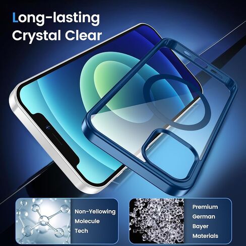 Temdan for iPhone 11 Case Clear, [Compatible with Magsafe][Anti-Yellowing][Military-Grade Protection] Shockproof Slim Phone Case for iPhone 11 6.1 inch, Clear in Kuwait