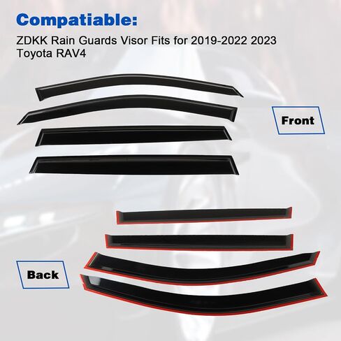4PCS Window Visors Deflectors Vent Guards Sun Wind Rain Shield fit for 2015-2022 2023 F150 Super Crew Cab Window Visors in Saudi Arabia